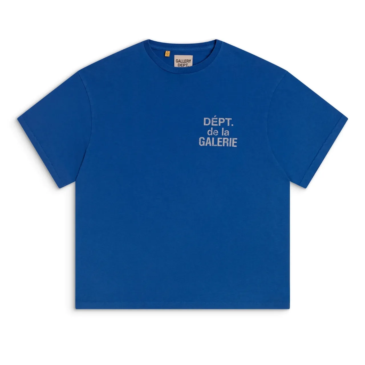 648#Gallery Dept New Classic Basic French Letters LOGO Basic Slogan Round Neck Short Sleeve T-Shirt Pure Cotton Tee Royal Blue Red Lake Blue Apricot Print Blue Apricot Print Black S～XL p90
